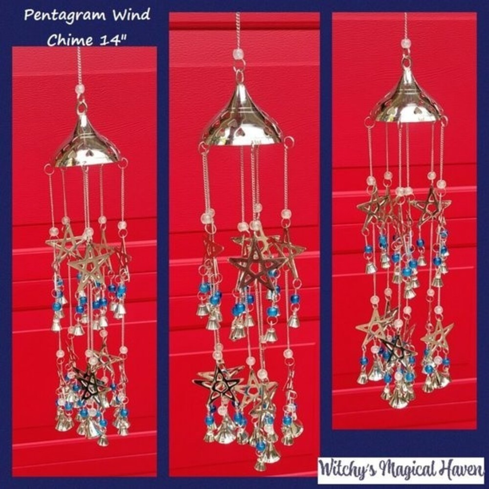 Silver Pentacle Wind Chime